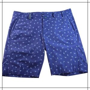 Chervò‎ 4-Way Stretch Golf Pants Blue Print US Men's Size 36 (EU 52) Italy